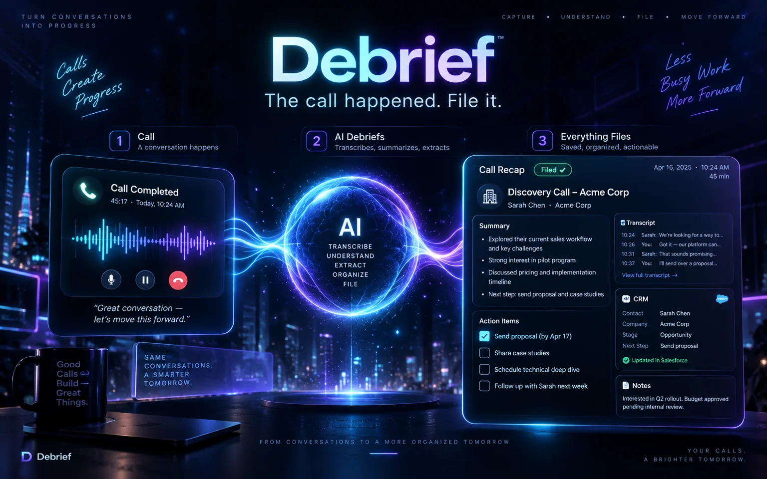 Debrief card