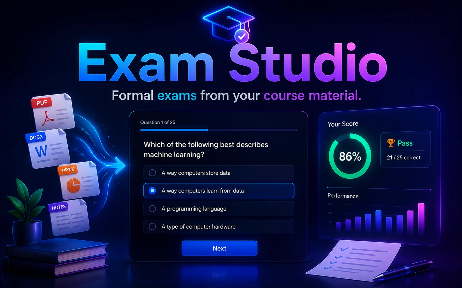 Exam Studio card