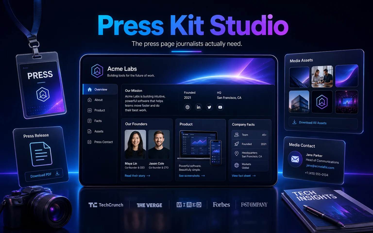Press Kit Studio card